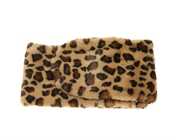 Leopard Faux Fur Scarf