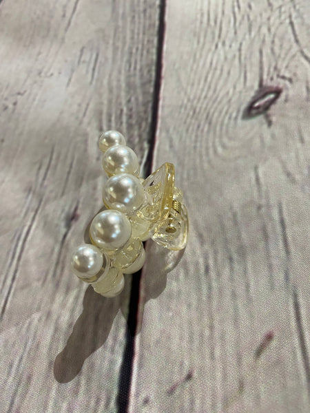 Champagne Large Pearl Hair Clips