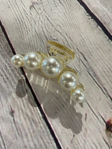 Champagne Large Pearl Hair Clips