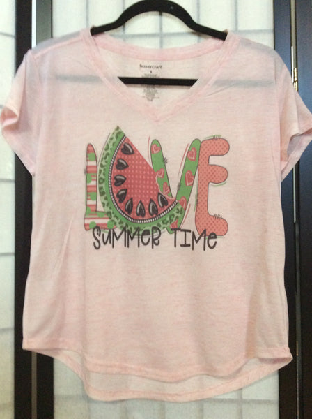 Love Summer time V Neck-Tee